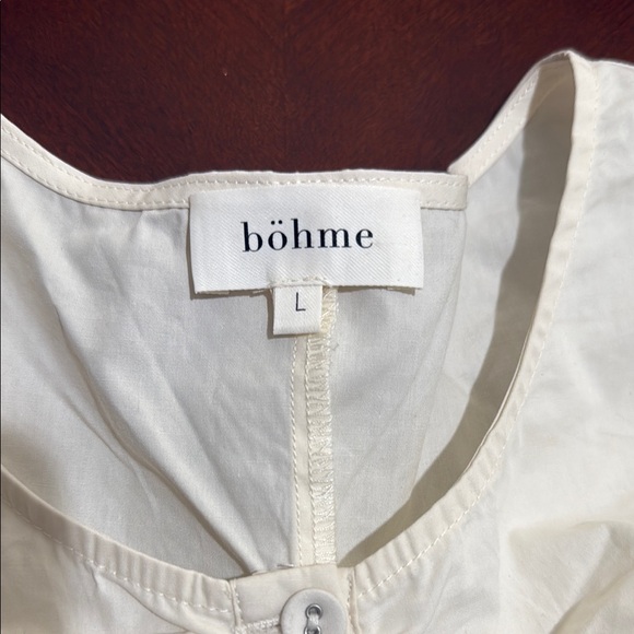 Anthropologie Bohme Cream Ruched Puff Sleeve  cottage core milkmaid Frankie top - Picture 4 of 12